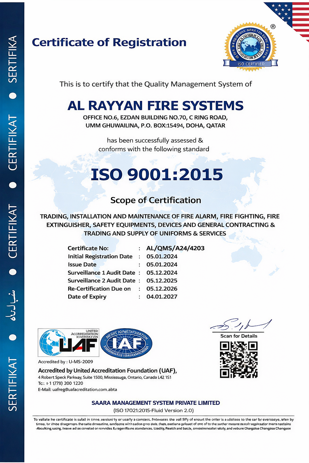 ISO 14001 Certificate